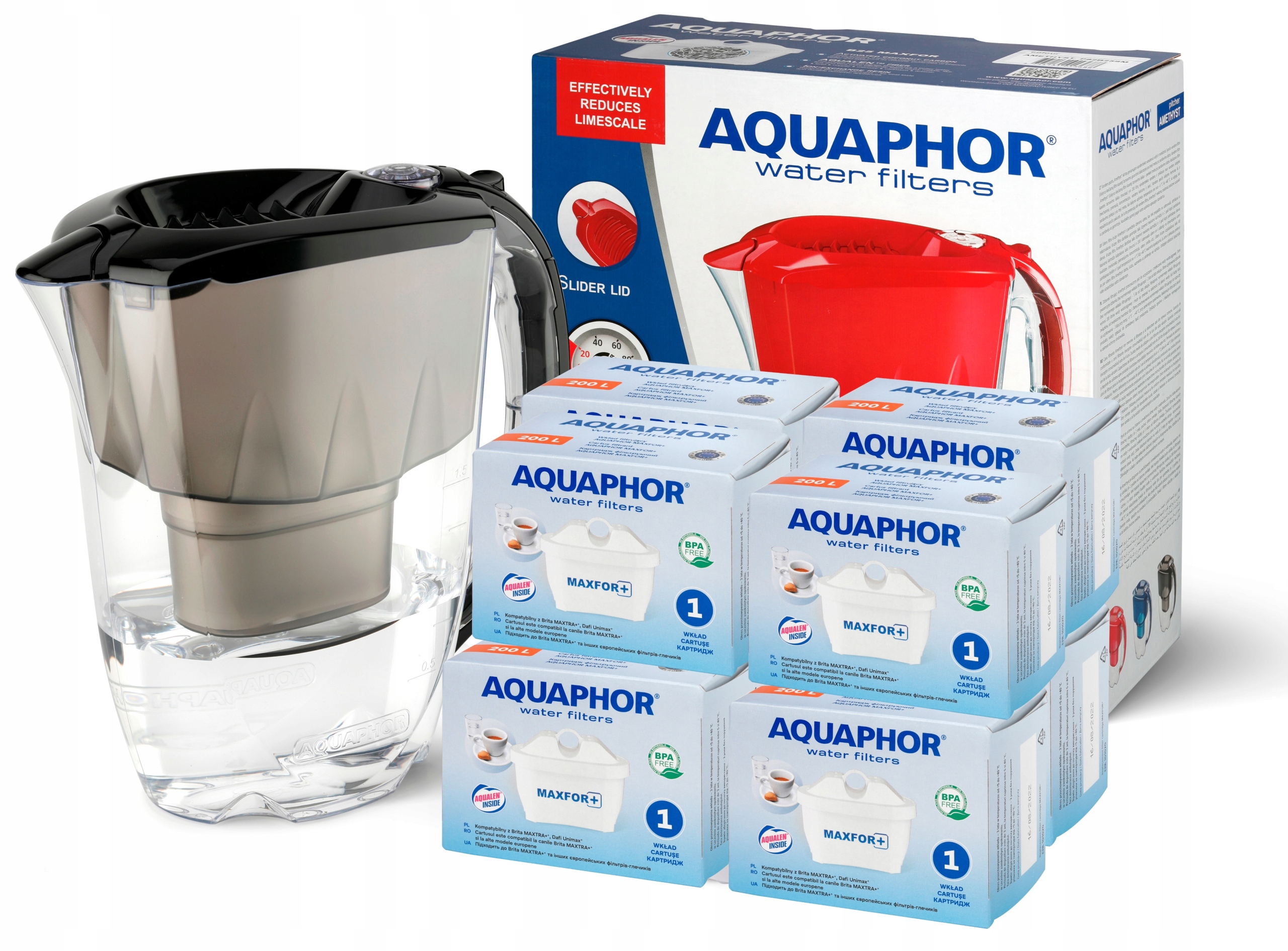 Filtračná kanvica Aquaphor Ametyst 2,8 l, čierna